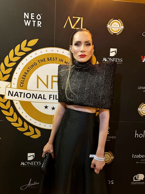 Jelena Gavrilović na dodeli filmskih nagrada u Londonu, povodom nominacije filma Gassed Up